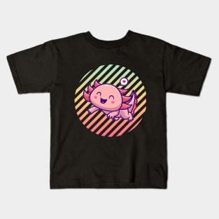 Jumping Axolotl with Love Kids T-Shirt